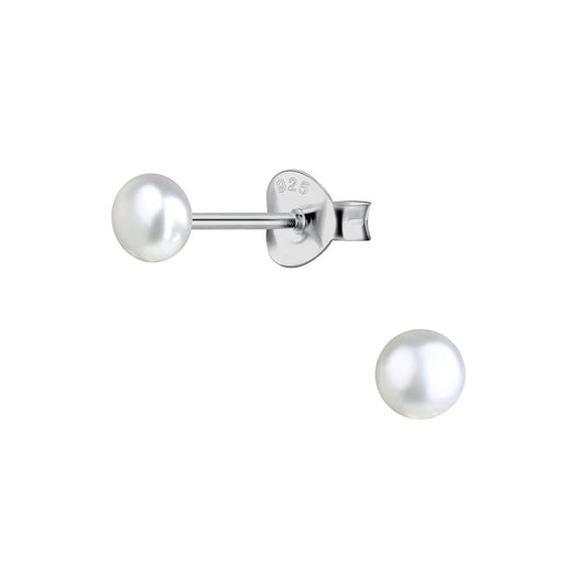 4mm Fresh Water Pearl Sterling Silver Ear Studs