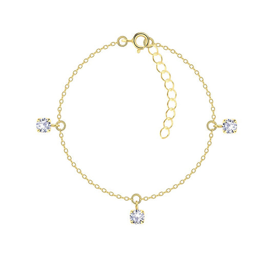 4mm Round Cubic Zirconia Sterling Silver Bracelet