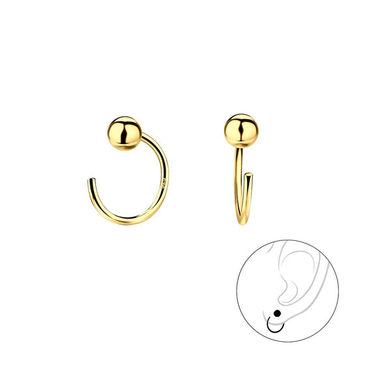 3mm Sterling Silver Ball Ear Huggers